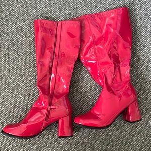 Ellie Red Gogo Boots Size 9